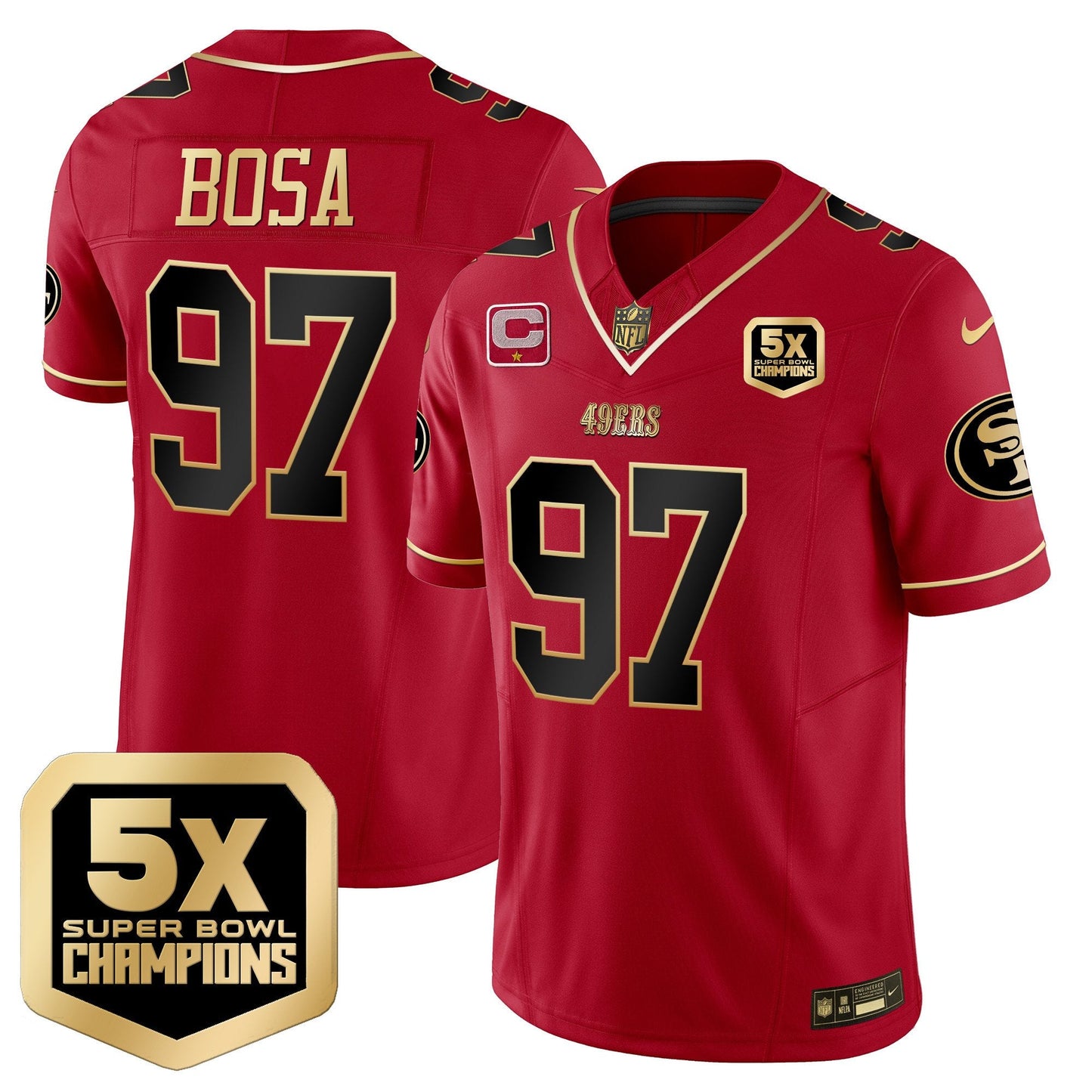 Men's 49ers 5x Super Bowl Champions Vapor Limited Jersey - All Stitched