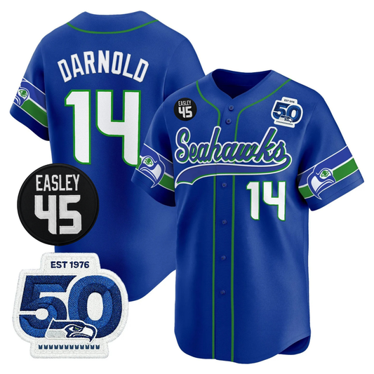 SEA 50th & Easley Tribute Patch Vapor Baseball Jersey - All Stitched