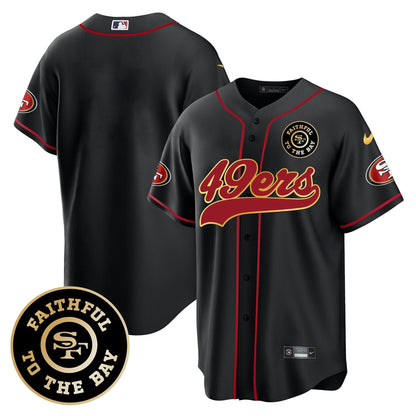 Men's 49ers Faithful To The Bay Patch Baseball Jersey - All Stitched